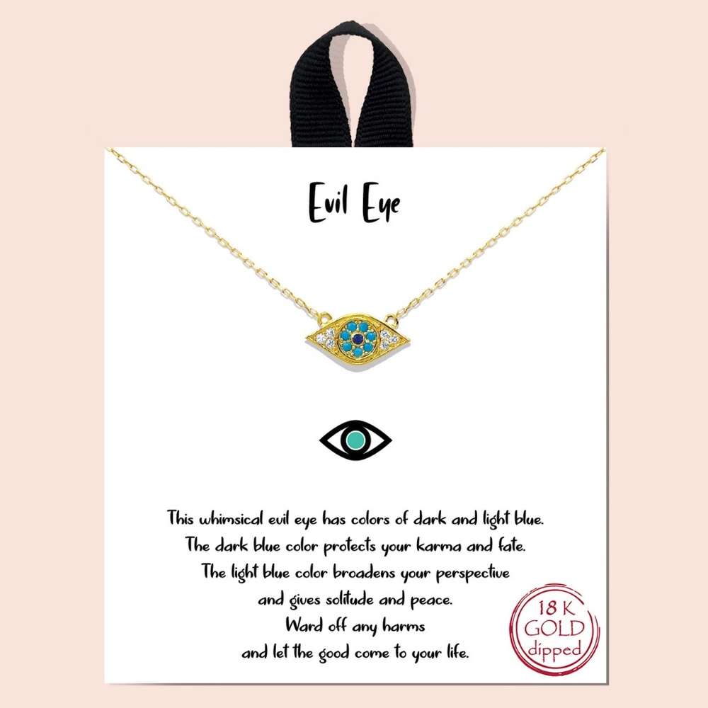 Evil Eye necklace - 18K gold dipped